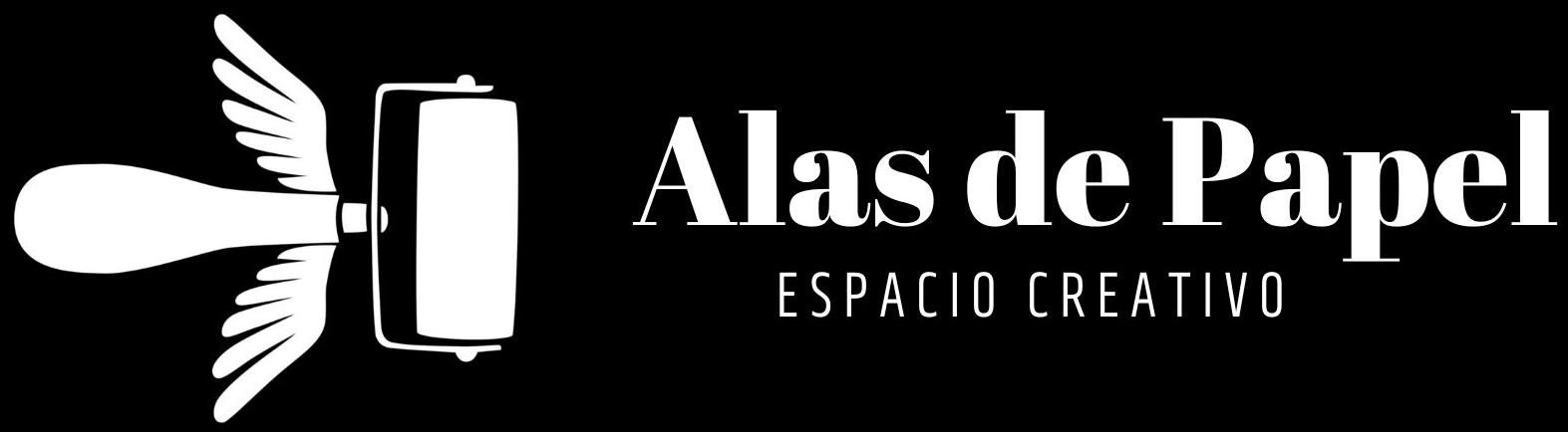 logotipo alas de papel espacio creativo en negativo